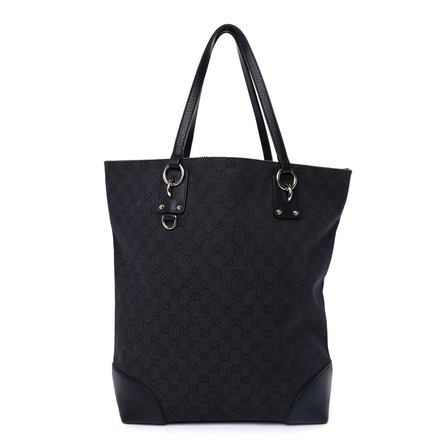 Denim Monogram Medium Handle Vertical Tote Black