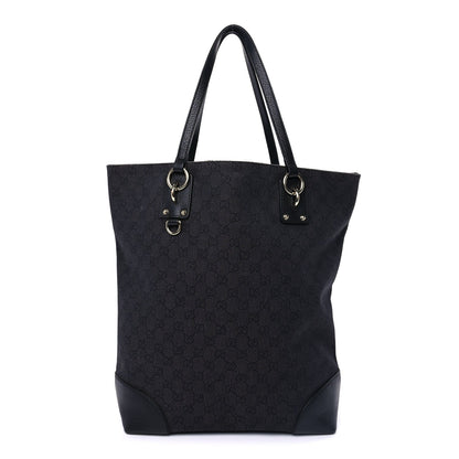 Denim Monogram Medium Handle Vertical Tote Black