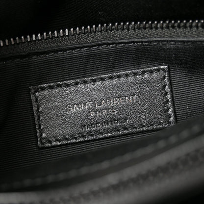 Calfskin Y Quilted Monogram Monochrome Medium Loulou Chain Satchel Black