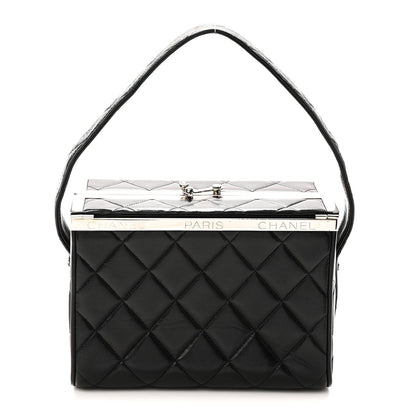 Lambskin Quilted Box Bag Black