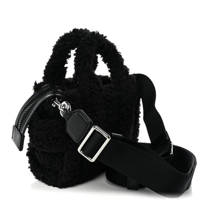 Polyester Cotton Mini The Teddy Traveler Tote Bag Black