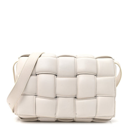 Nappa Maxi Intreccio Padded Cassette Crossbody Bag Chalk