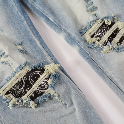 Jeans blu usurati Amr