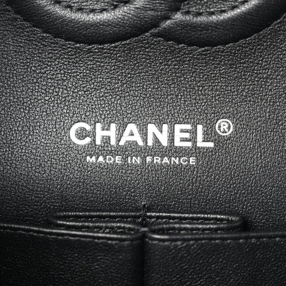 Lambskin Quilted Medium Double Flap So Black