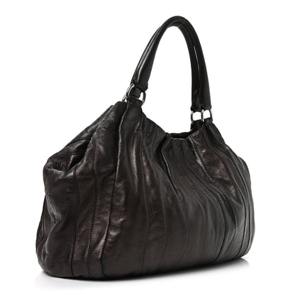 Nappa Pleated Hobo Grafite Mordore