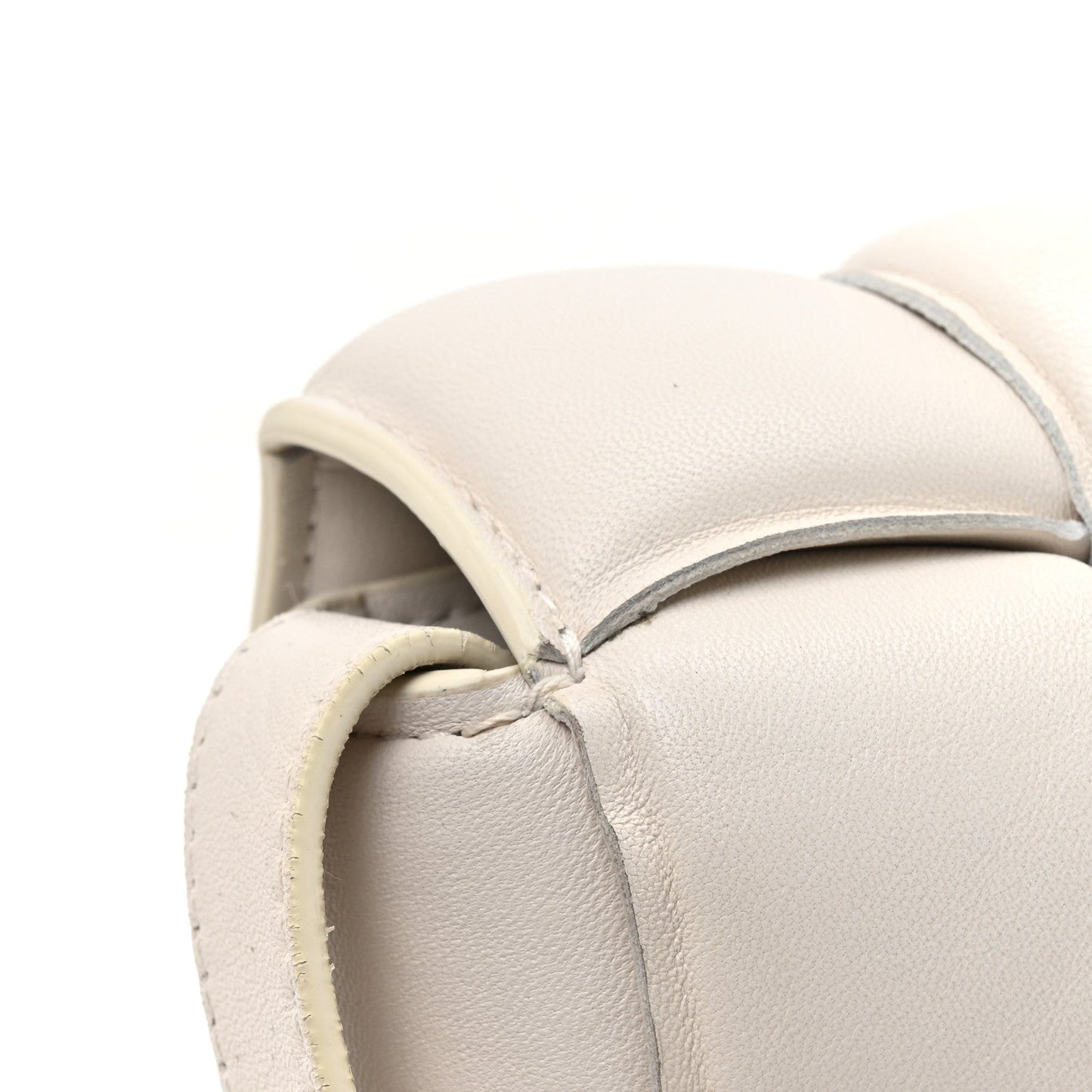 Nappa Maxi Intreccio Padded Cassette Crossbody Bag Chalk