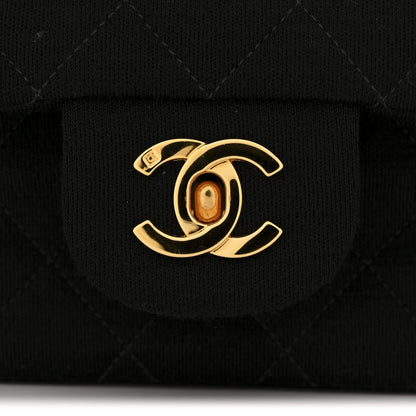 Jersey Quilted Medium Double Flap Black