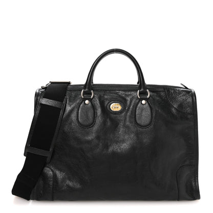 Fluffy Calfskin Morpheus Weekender Duffle Black