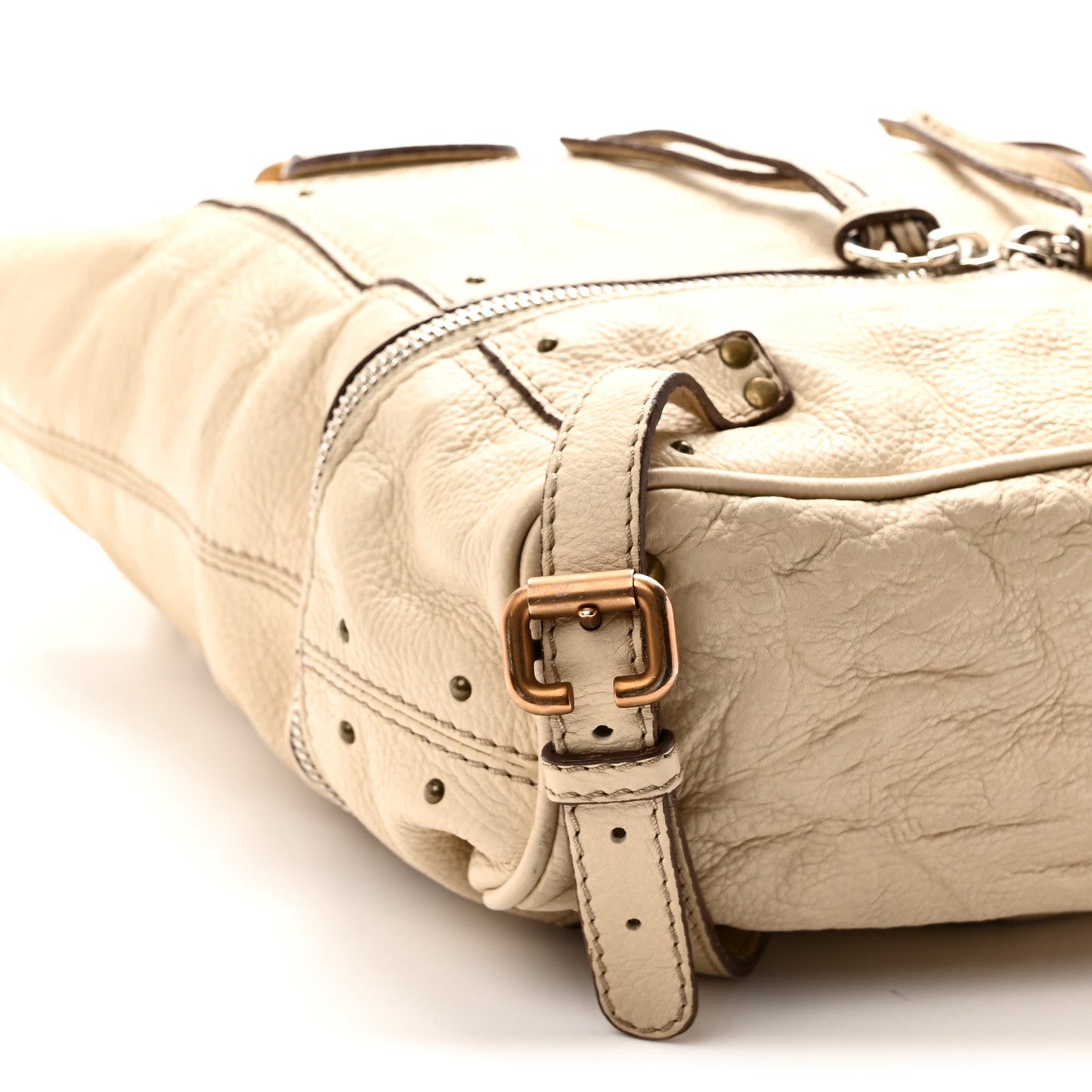 Grained Calfskin Paddington Shopping Tote Beige