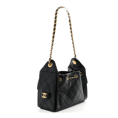 Caviar Quilted Mini Chanel 25 Handbag Black