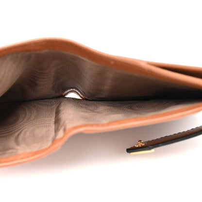 Calfskin Small Triangle Wallet Cognac