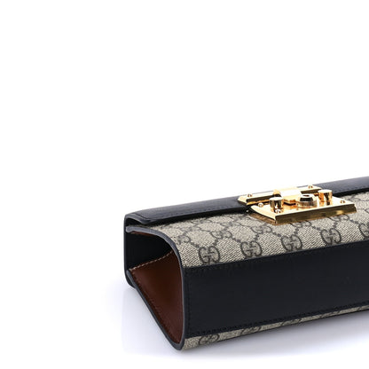 GG Supreme Monogram Calfskin Padlock Mini Shoulder Bag Brown