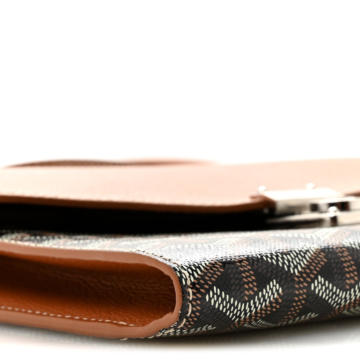 Goyardine Calfskin Chypre Wallet Pouch Black Gold