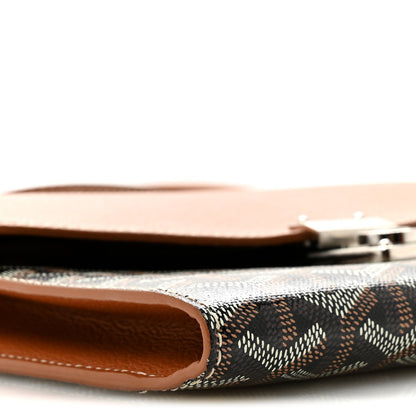 Goyardine Calfskin Chypre Wallet Pouch Black Gold
