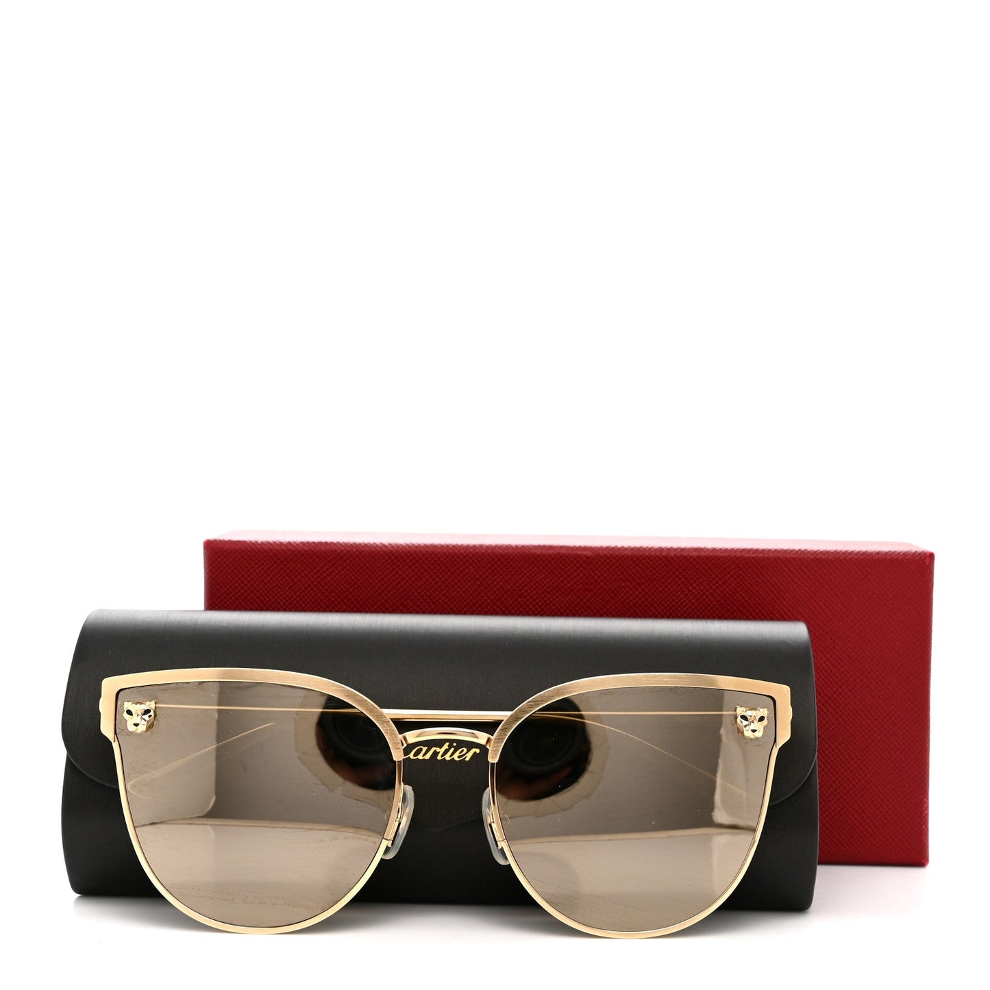 Panthere De Cartier Cat Eye Sunglasses Gold