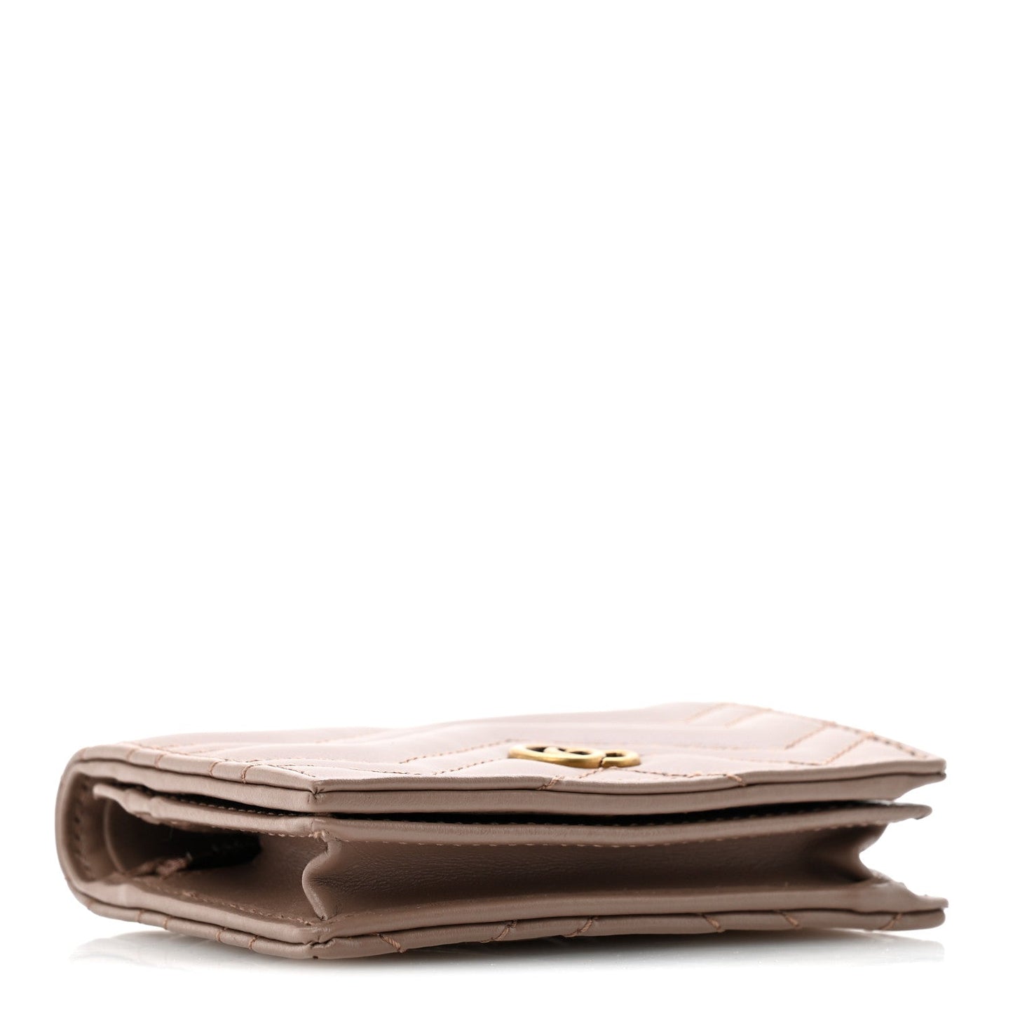 Calfskin Matelasse GG Marmont Card Case Wallet Porcelain Rose Porcelain Rose