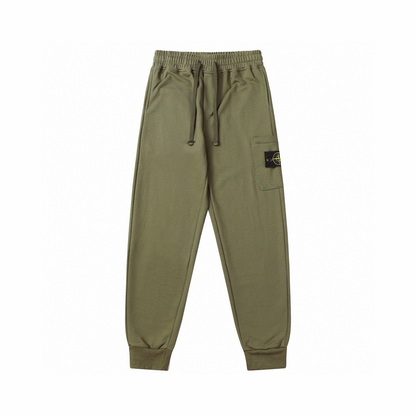 Pantaloni con monogramma in pietra