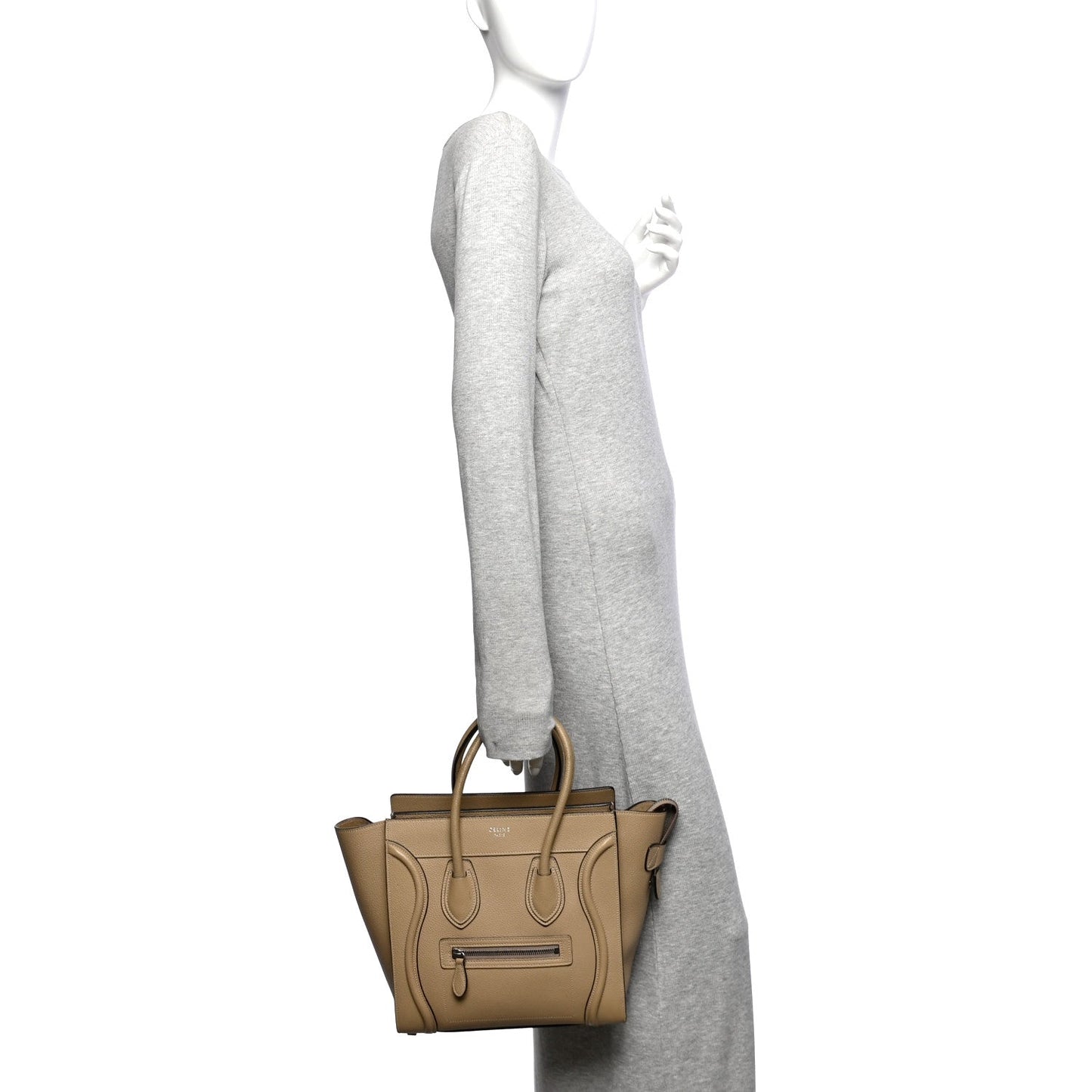 Drummed Calfskin Micro Luggage Dune