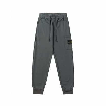 Pantaloni con monogramma in pietra