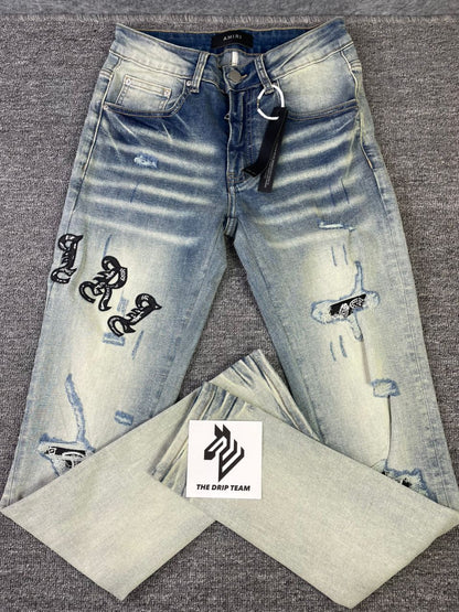Jeans blu usurati Amr