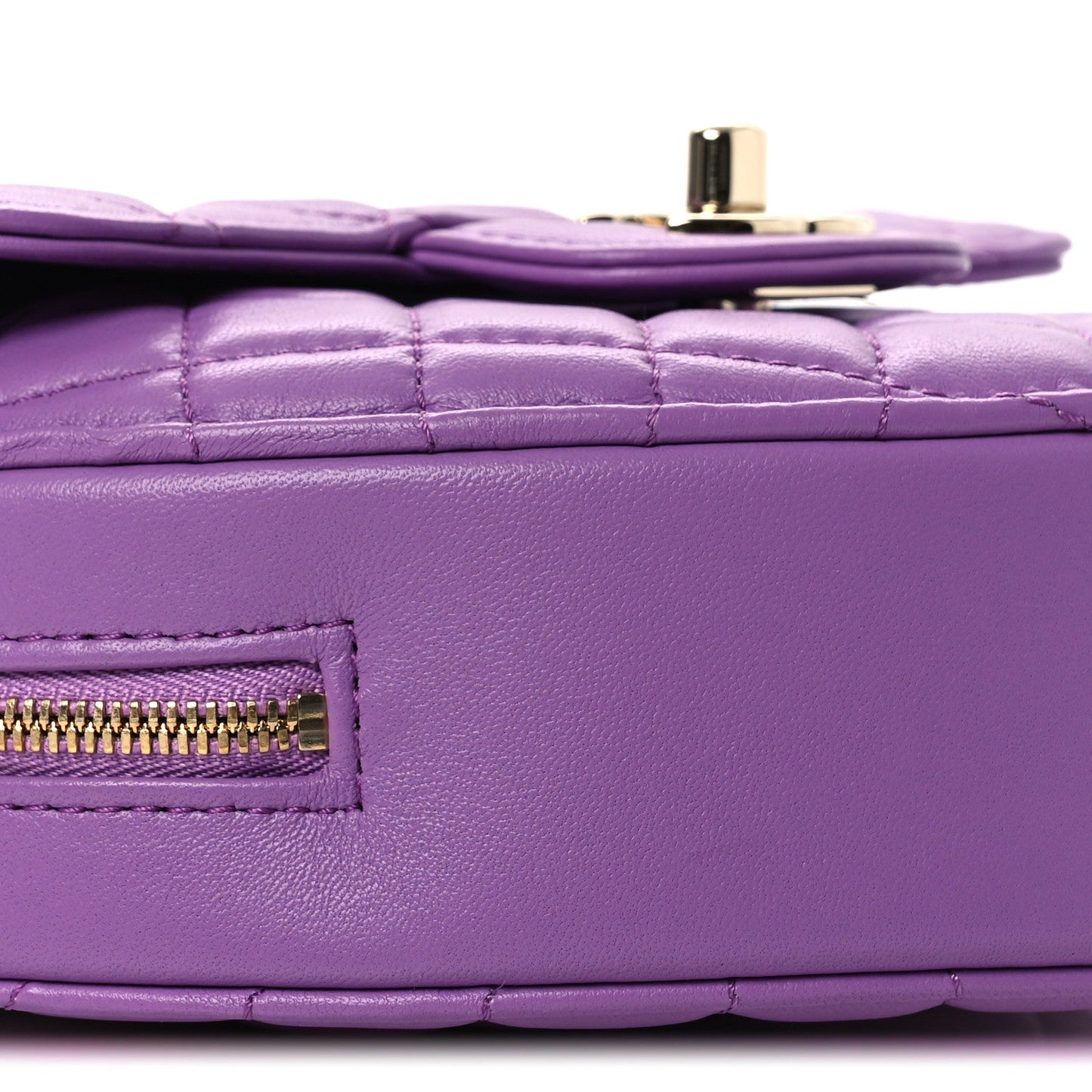 Lambskin Quilted CC In Love Heart Bag Purple