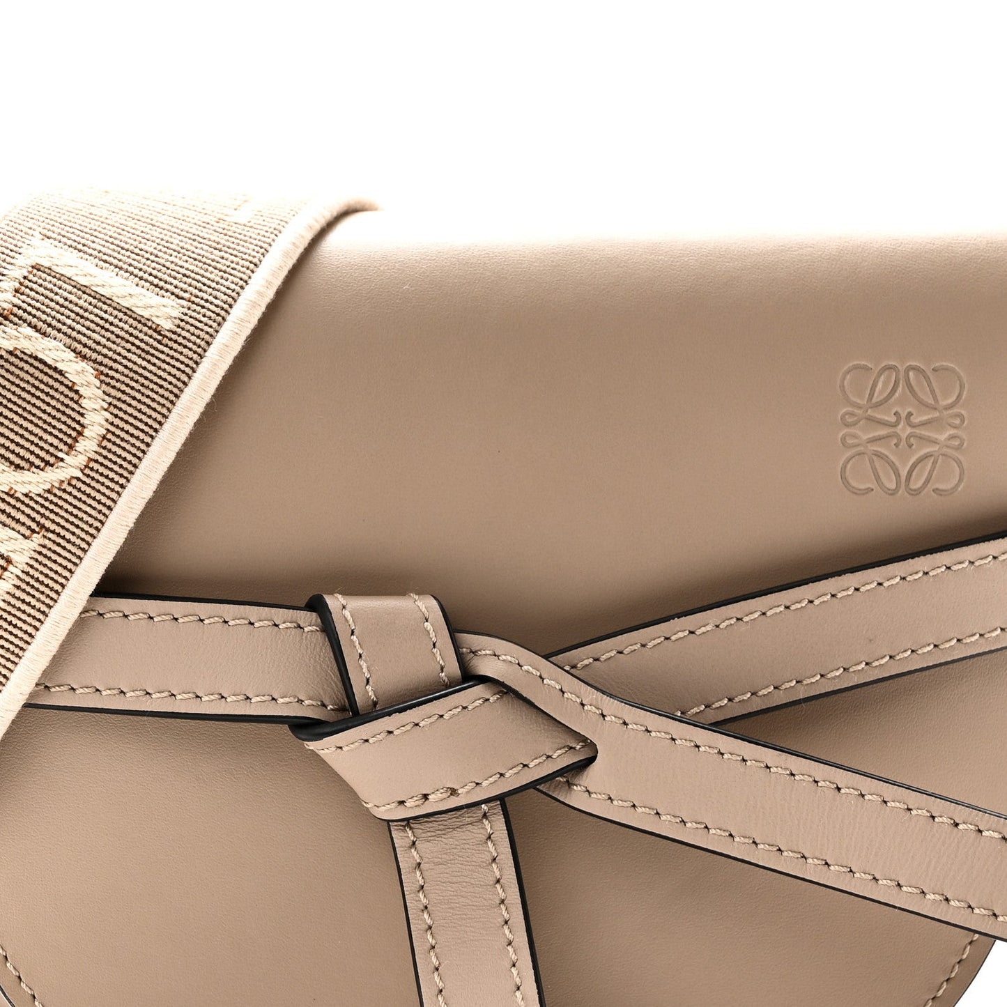 Calfskin Jacquard Mini Gate Dual Bag Clay