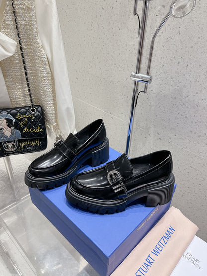 SW Soho Loafers With Buckle Black Patent Leather 554366