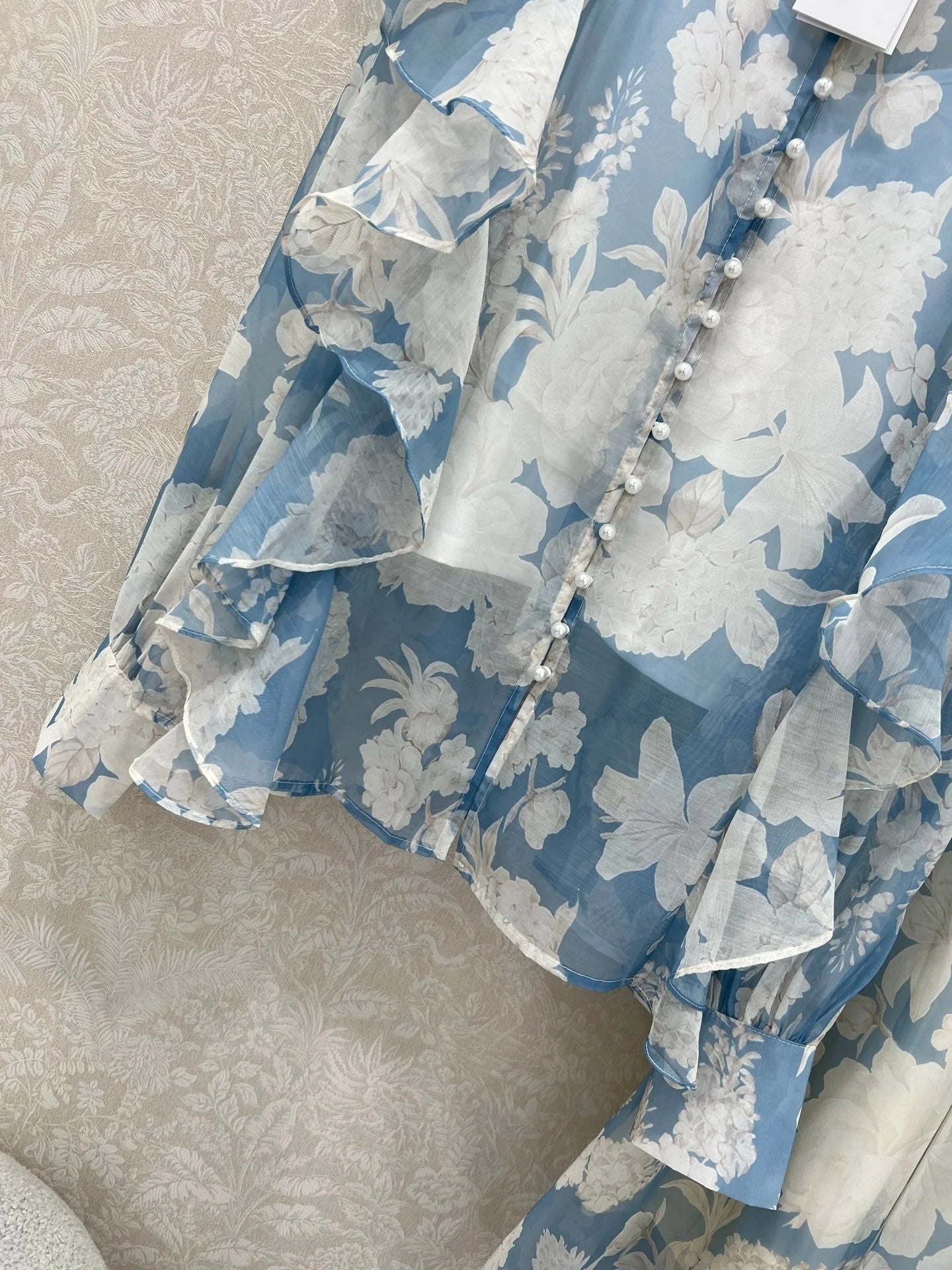 ZIMMER FLORAL PRINTED BLUE CHIFFON SET 269183