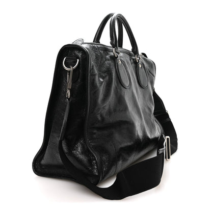 Fluffy Calfskin Morpheus Weekender Duffle Black