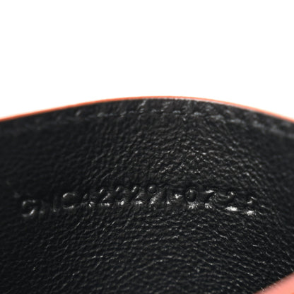 Lambskin Matelasse Chevron Monogram Credit Card Case Dark Mandarin
