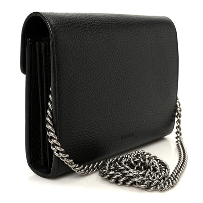 Calfskin Mini Dionysus Chain Wallet Black