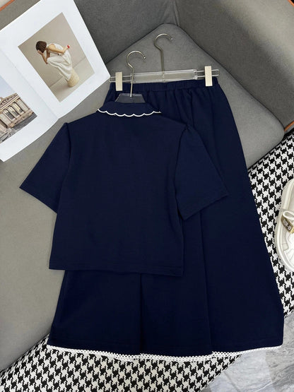 ELEGANT SET – TOP WITH FLOWY A-LINE SKIRT