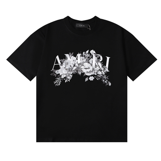 Amr Monochrome Flowers T-shirt