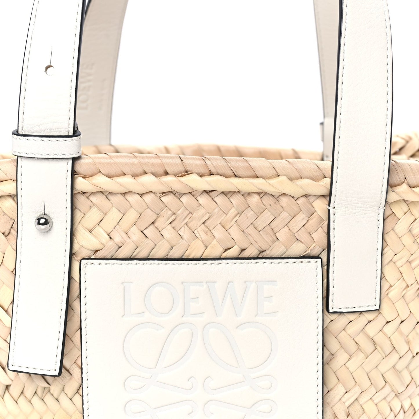 Raffia Mini Basket Tote Bag Natural White Natural white
