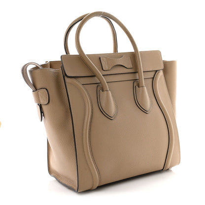 Drummed Calfskin Micro Luggage Dune