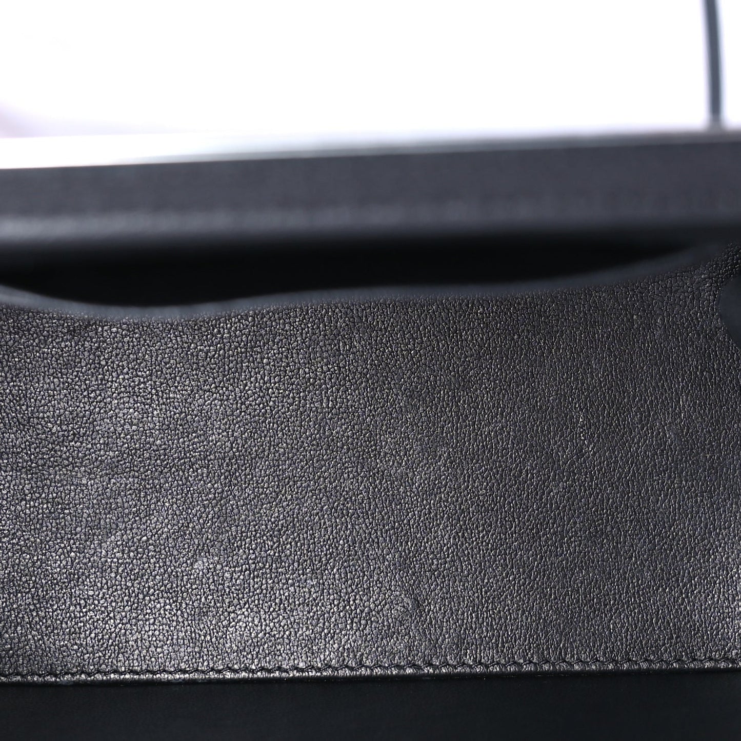 Lambskin Quilted Small Top Handle Vanity Case With Chain So Black