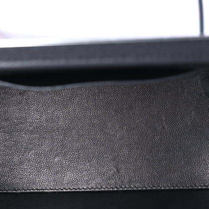 Lambskin Quilted Small Top Handle Vanity Case With Chain So Black