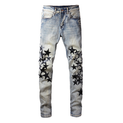 Jeans Amr con toppa a stella nera