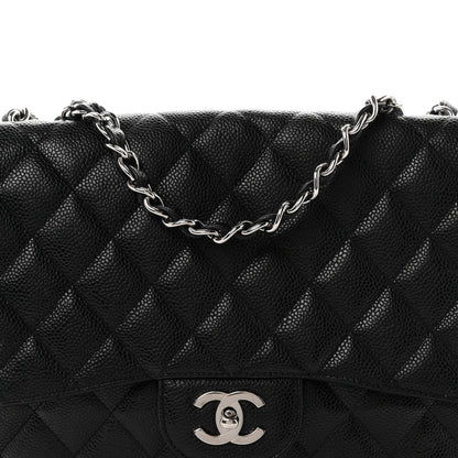 Caviar Quilted Jumbo Single Flap Black