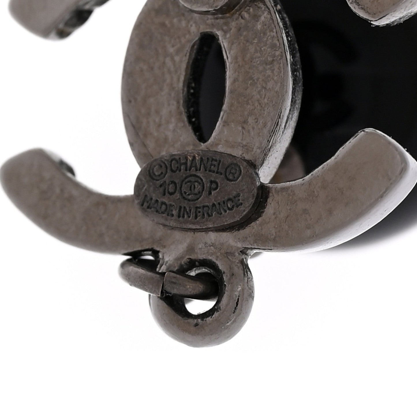 Ruthenium Bead CC Drop Earrings Black