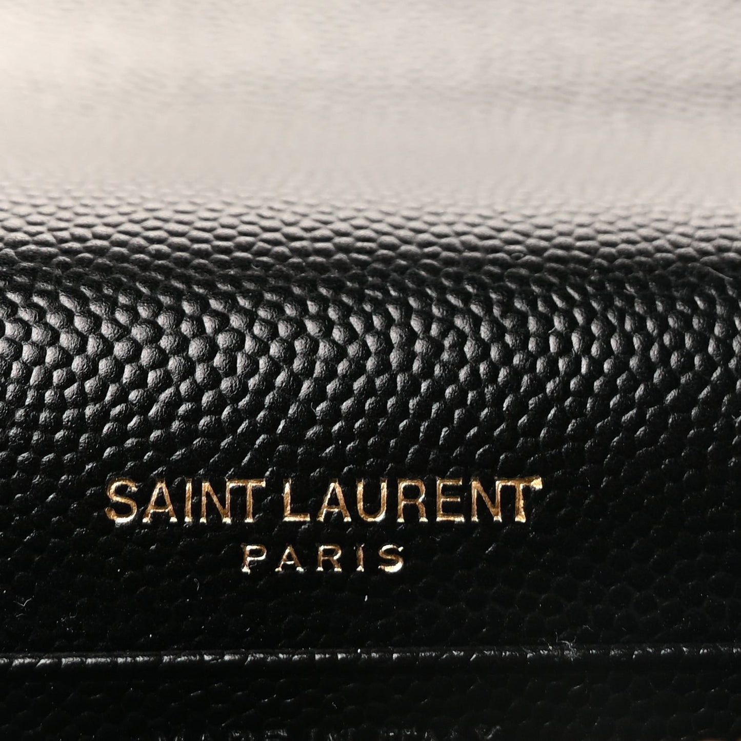 Grain De Poudre Matelasse Chevron Monogram Envelope Chain Wallet Black