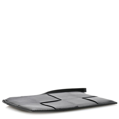 Lambskin Maxi Intrecciato Bill Pouch Black