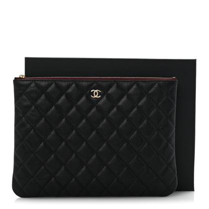 Caviar Quilted Medium Cosmetic Case Black