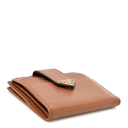 Calfskin Small Triangle Wallet Cognac