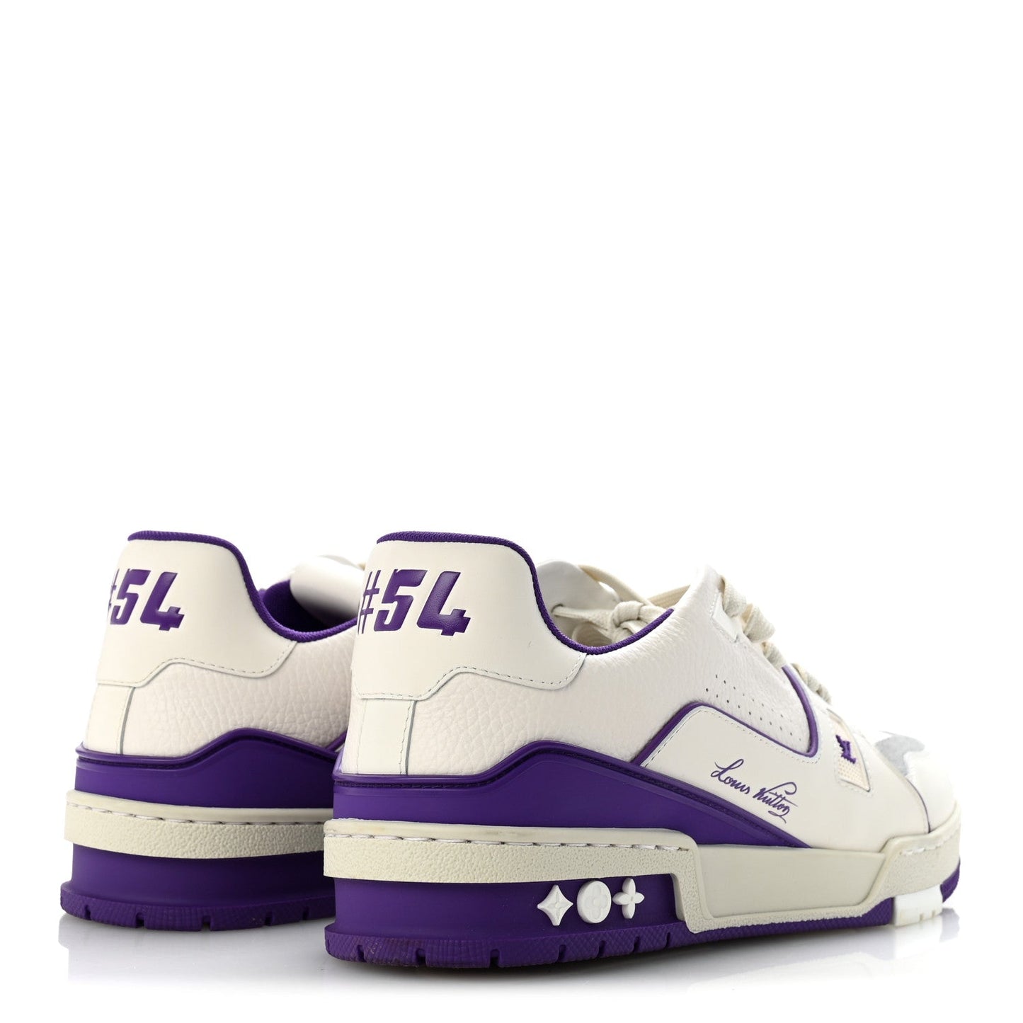 Calfskin Womens LV Trainer Sneakers 39 Purple
