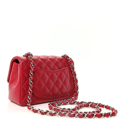 Caviar Quilted Mini Rectangular Flap  Pink