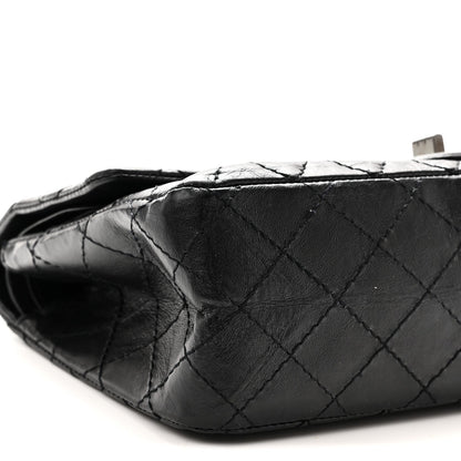 Aged Calfskin Quilted 2.55 Reissue 225 Flap So Black