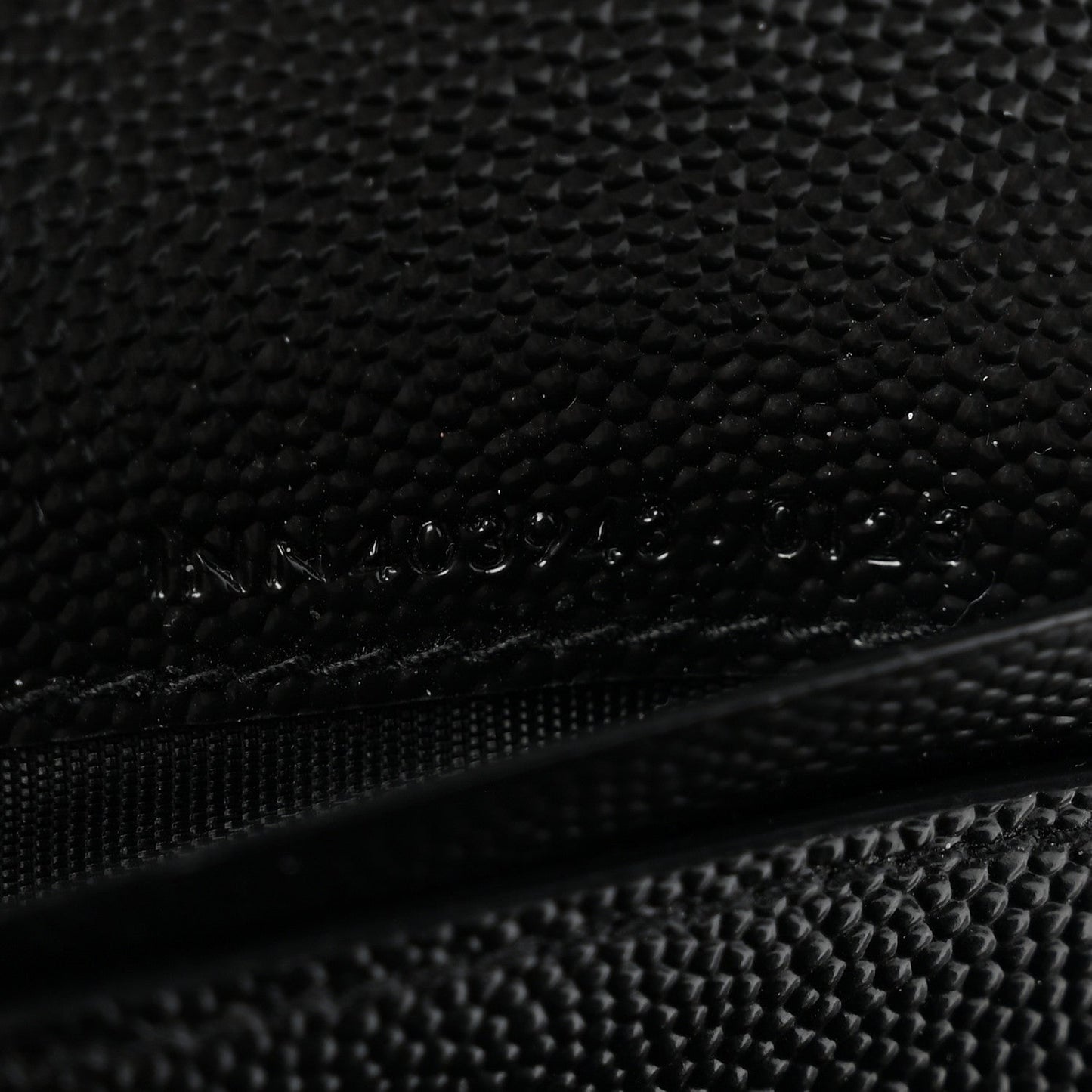 Grain De Poudre Matelasse Chevron Monogram Compact Tri Fold Wallet Black