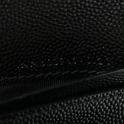 Grain De Poudre Matelasse Chevron Monogram Compact Tri Fold Wallet Black