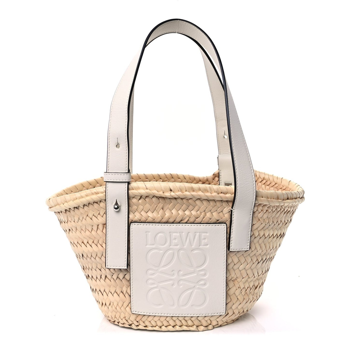 Raffia Mini Basket Tote Bag Natural White